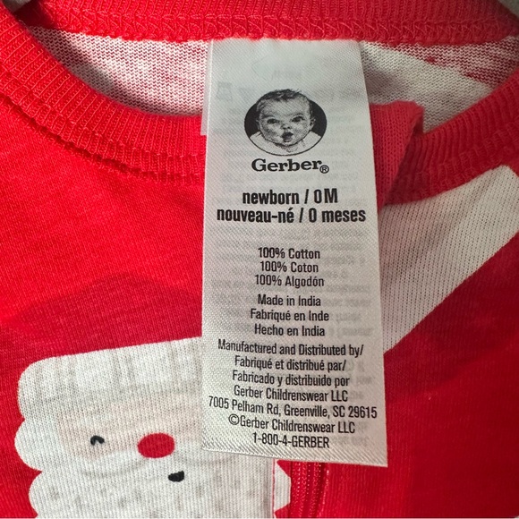 Gerber Sleep n Play Santa Clause Red Cotton New with Tags - Picture 5 of 9
